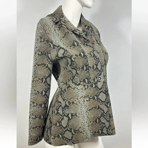 Danny & Nicole Jacket Sz 10P Snake Print Jacket Button Front 1 Piece - Picture 3 of 9